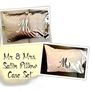 Mr. & Mrs. Satin Pillow Case Set